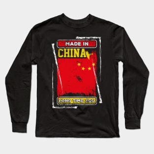 China Flag Born Distressed Novelty Gift Long Sleeve T-Shirt